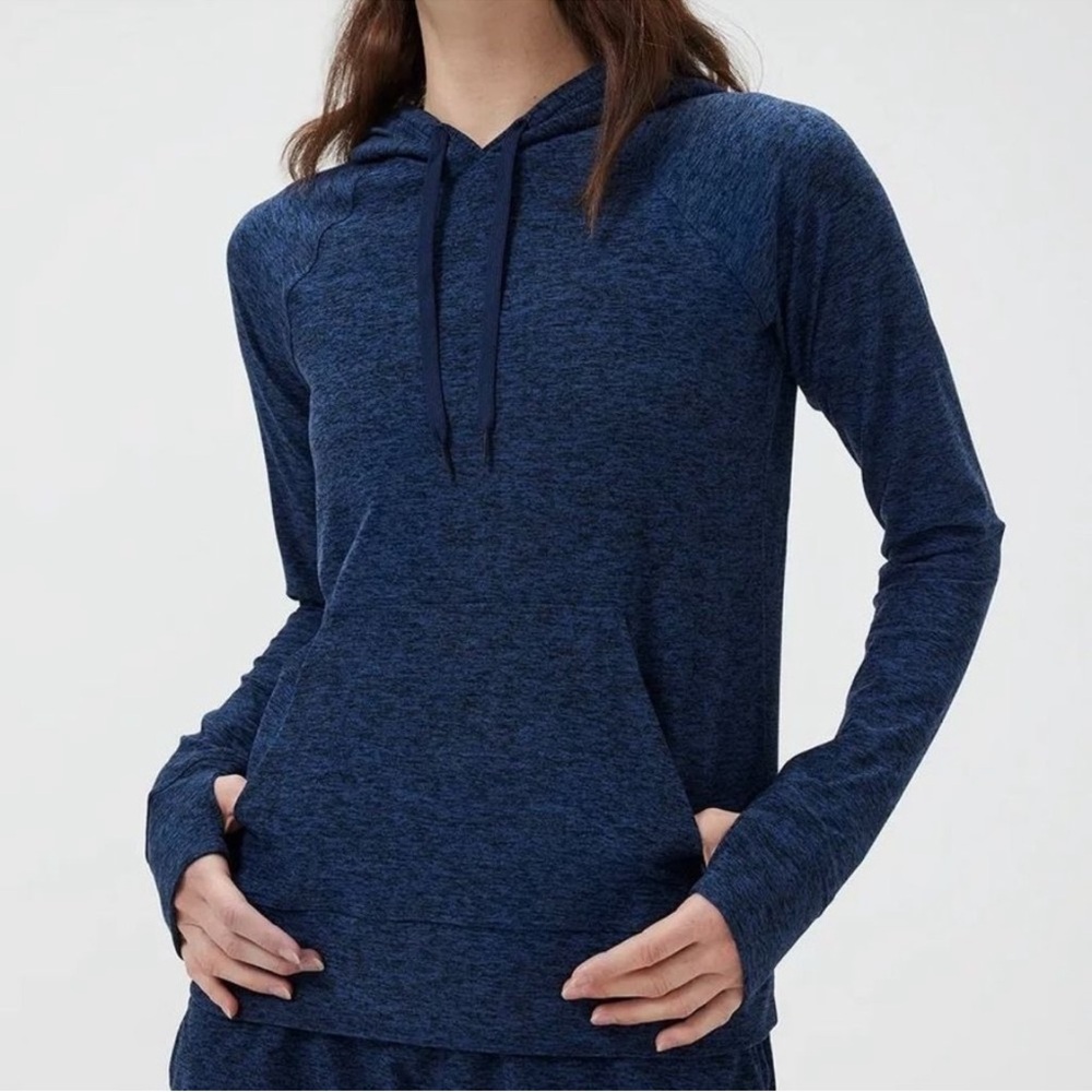 Outdoor Voices Cloudknit Hoodie in Navy Women’s Sz S thumb holes